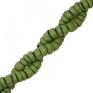 Kokos kralen disc 6mm Deep green olive
